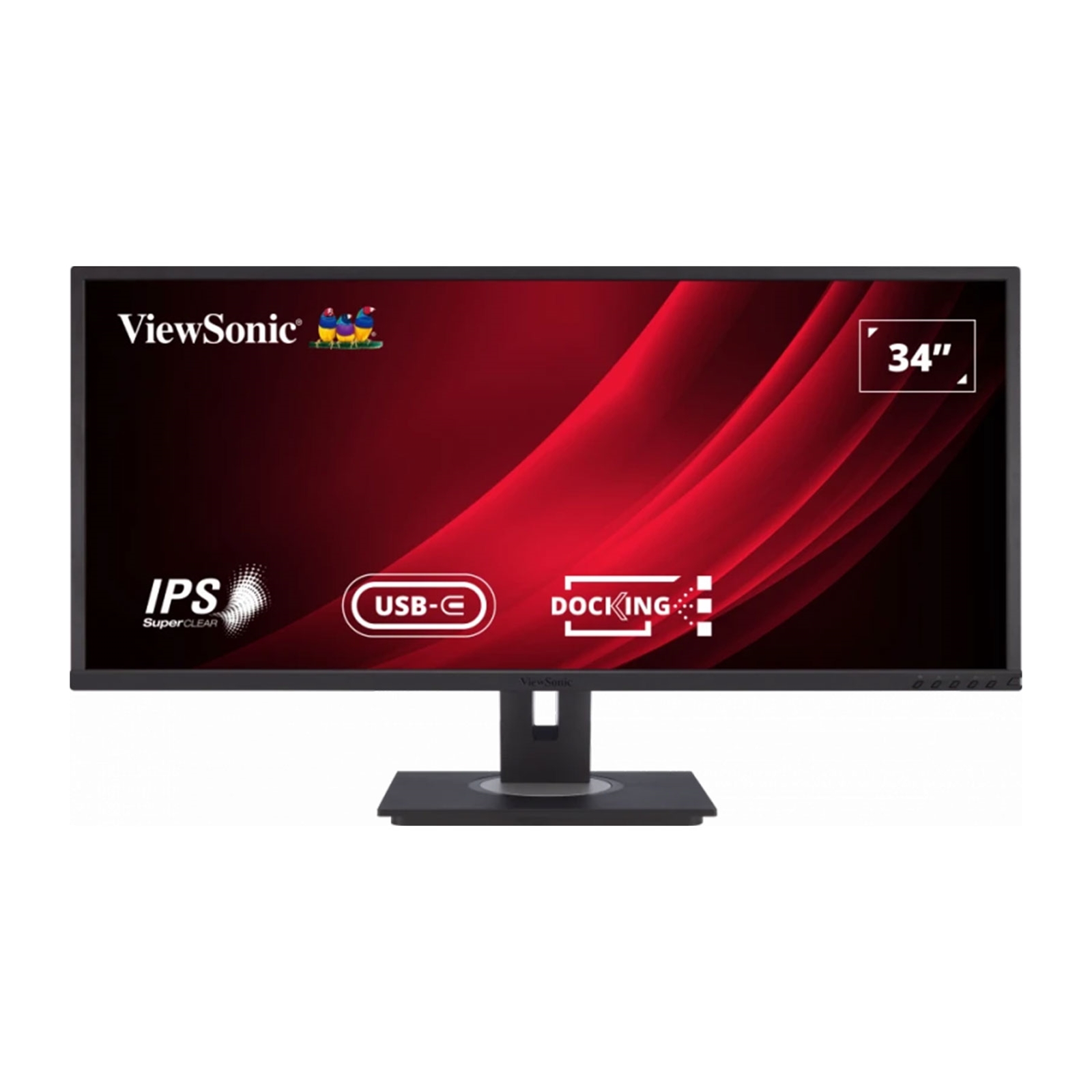 Viewsonic VG3456 34'' Ultra-Wide Docking Monitor, 2xHDMI, Display Port, USB-C, WQHD, 60Hz, 5ms, Freesync, Speakers, VESA, Height Adjust, Black