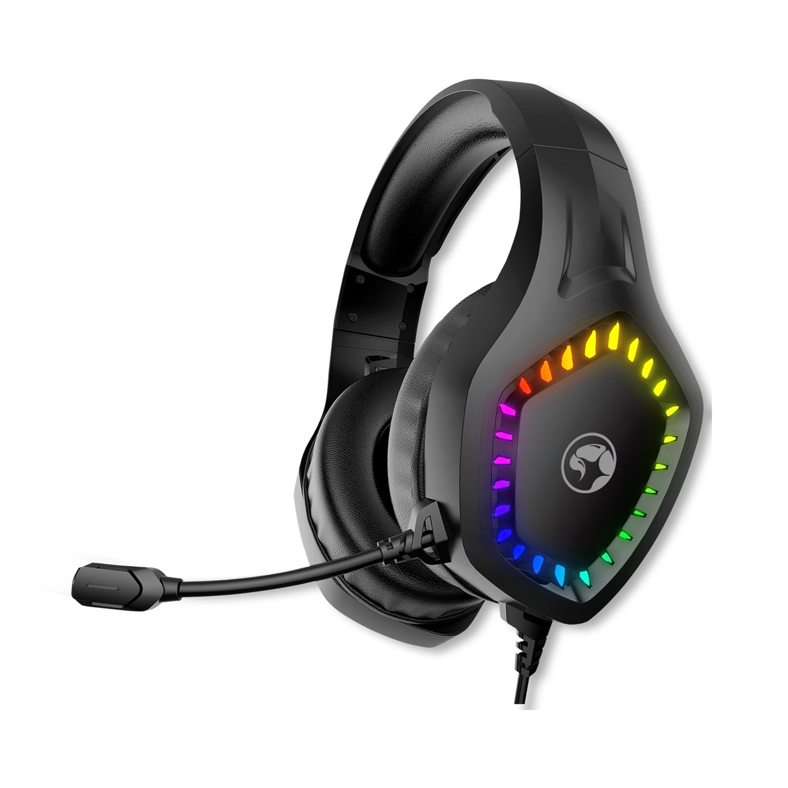 Marvo Scorpion H8360 Gaming Headphones, USB and 3.5mm, RGB Gaming Headset - PC, Xbox, Switch, PS5 and PS4 Compatible, Professional 40mm Audio Drivers, Omnidirectional Mic